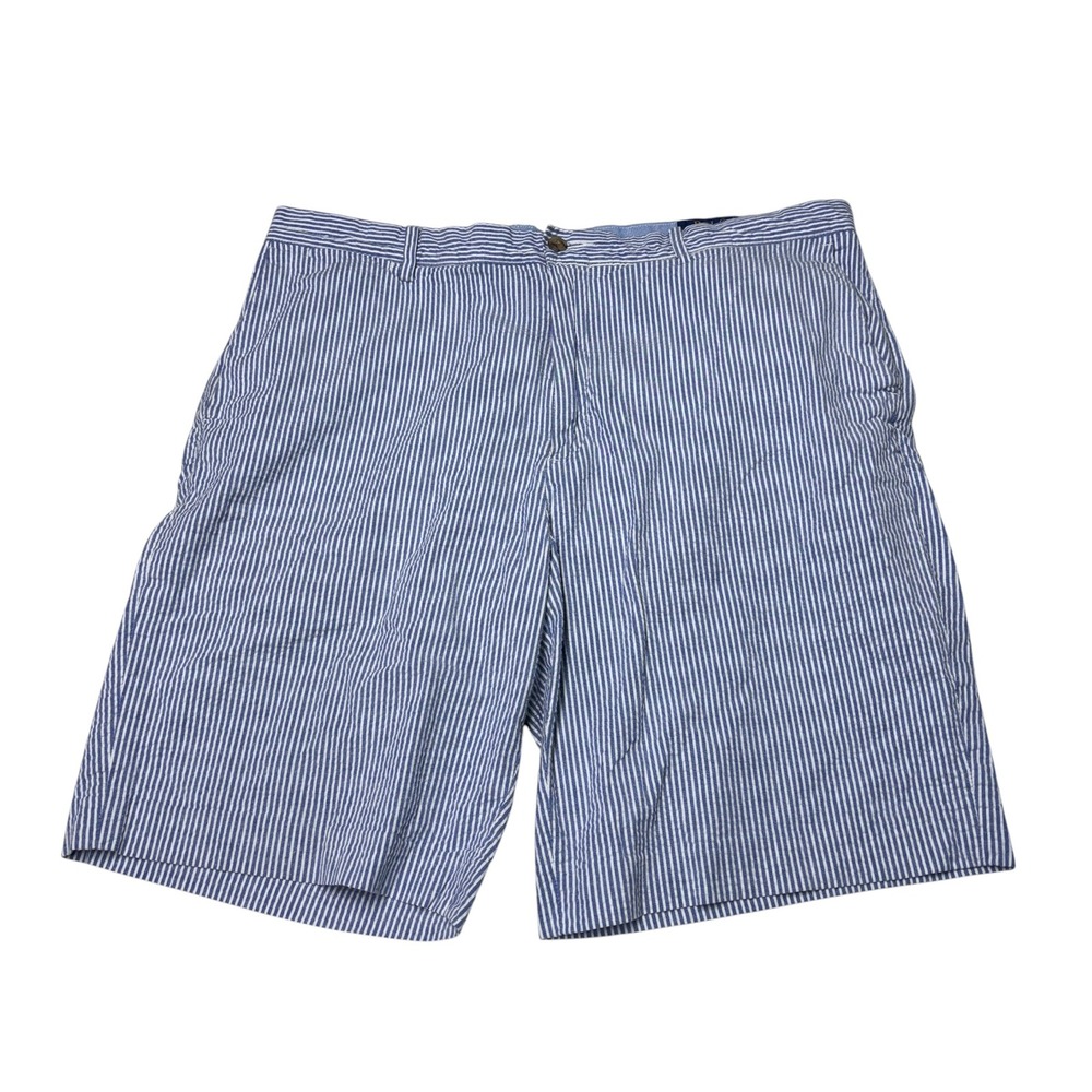 Polo Ralph Lauren Mens 36X9 Seersucker Shorts Blue White Striped Stretch Classic
